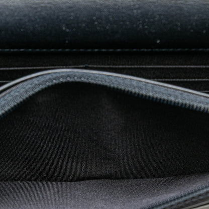 Chanel Deauville Chain Wallet A80795 Navy White Denim Leather