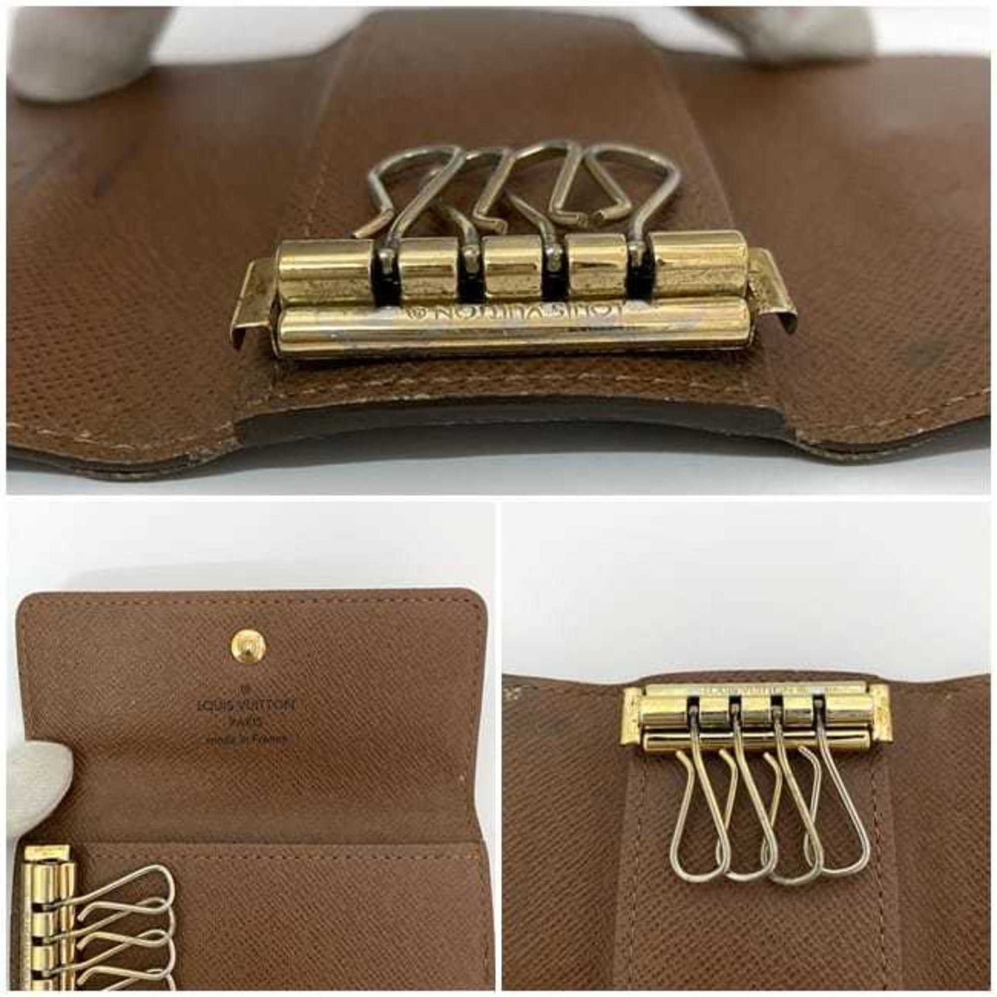 Louis Vuitton 4-Ring Key Case Ec-21457 Brown Monogram M69517 Canvas Ct2172 Louis Vuitton Key Holder