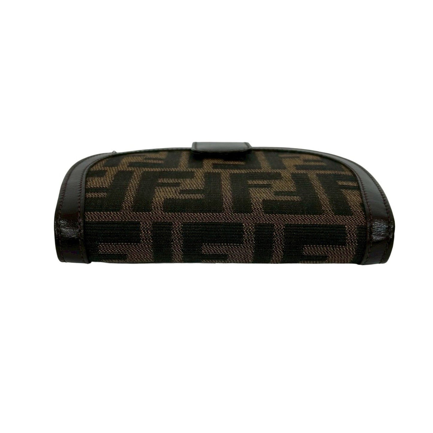 Unused Fendi Zucca Ff Pattern Canvas And Leather Bifold Wallet With Card Case