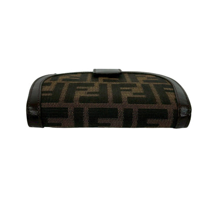 Unused Fendi Zucca Ff Pattern Canvas And Leather Bifold Wallet With Card Case