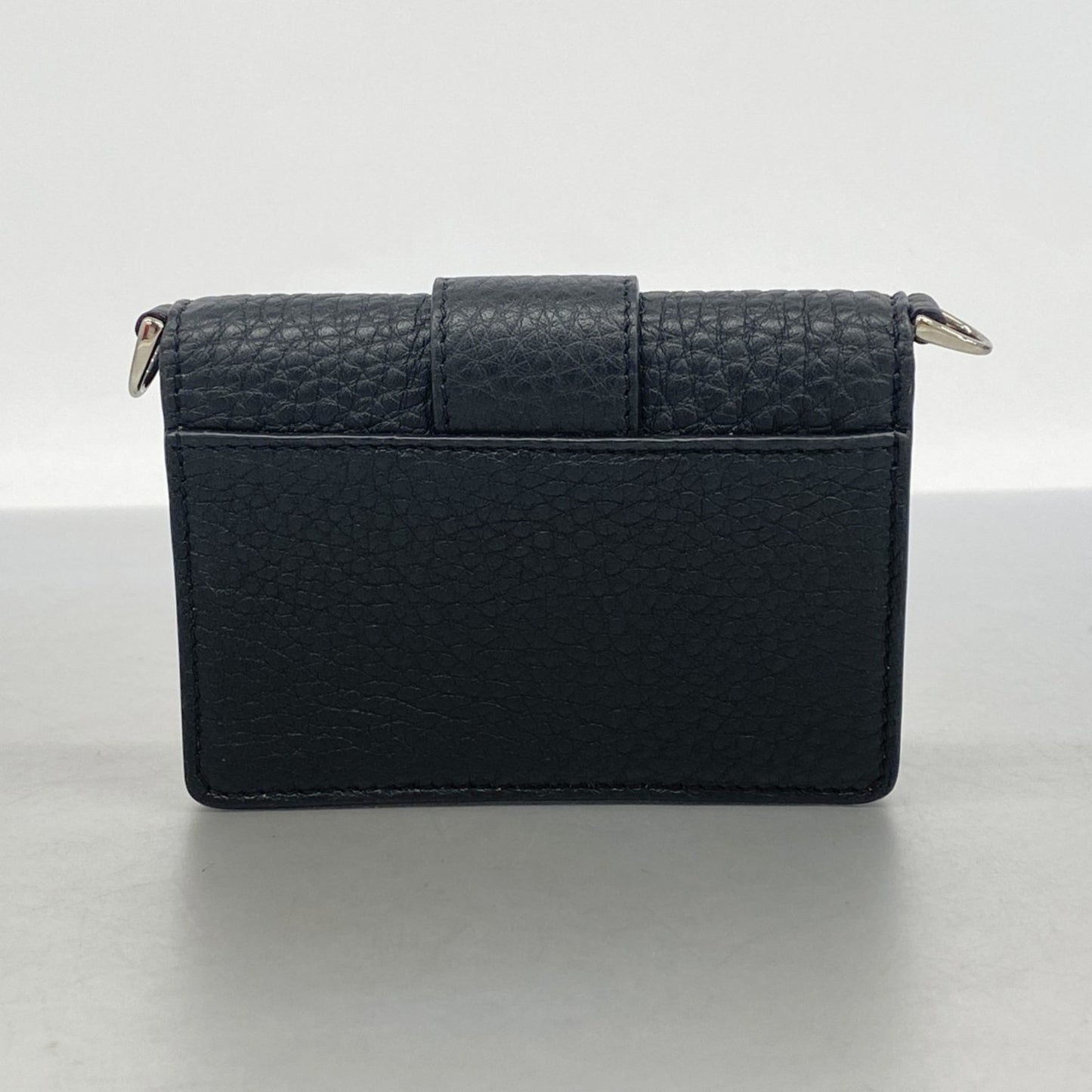 Fendi Pochette Micro Flat Bucket Leather Black