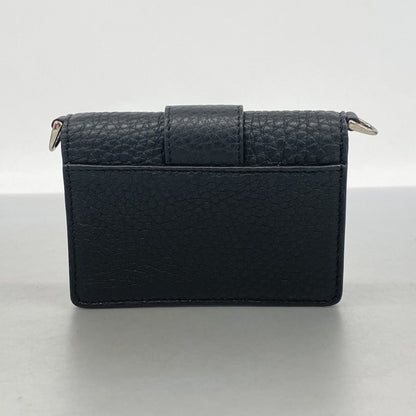 Fendi Pochette Micro Flat Bucket Leather Black