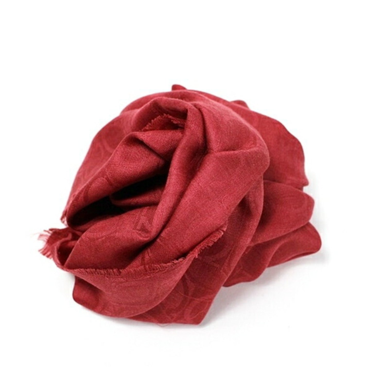 Salvatore Ferragamo Silk Wool Cashmere Stole Red Gancini Pattern