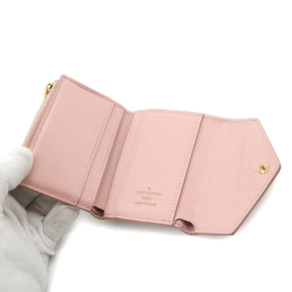 Louis Vuitton Damier Azur Portefeuille Zoe Tri-Fold Wallet In Rose Ballerine