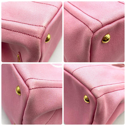 Prada Canapa Handbag B2439G Canvas Pink