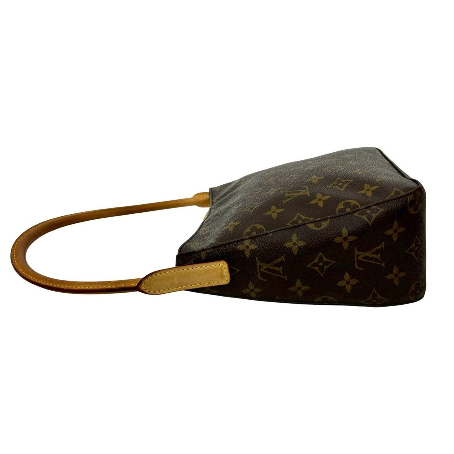 Louis Vuitton Vintage Looping Mm Monogram Leather Semi-One Shoulder Bag Brown 25709