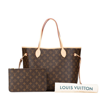 Louis Vuitton Monogram Neverfull Mm Tote Bag M40156 Brown Pvc Leather