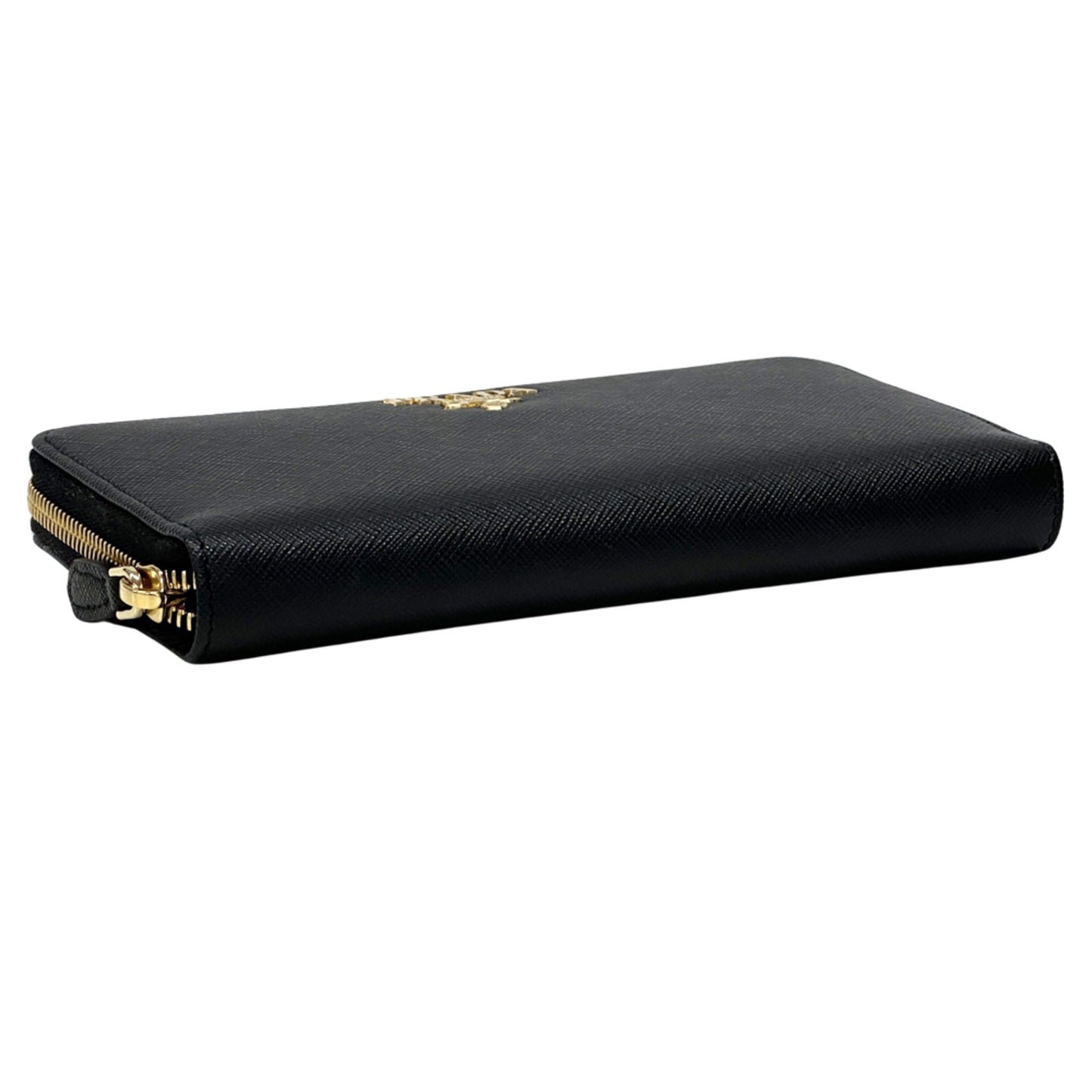 Prada Saffiano Black Long Wallet (1Ml506) For Men And Women