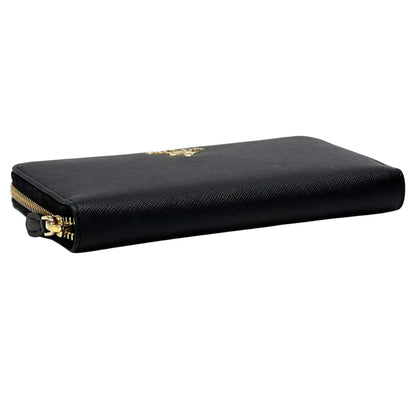 Prada Saffiano Black Long Wallet (1Ml506) For Men And Women