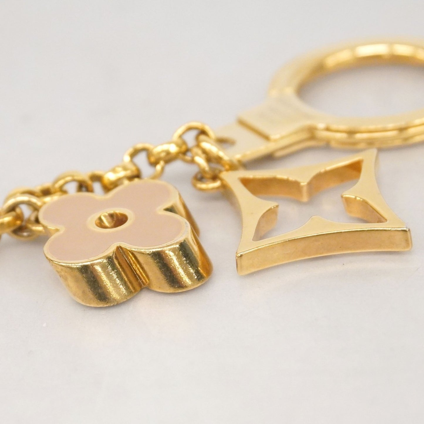 Louis Vuitton Fleur De Monogram Keychain M65111 Gold