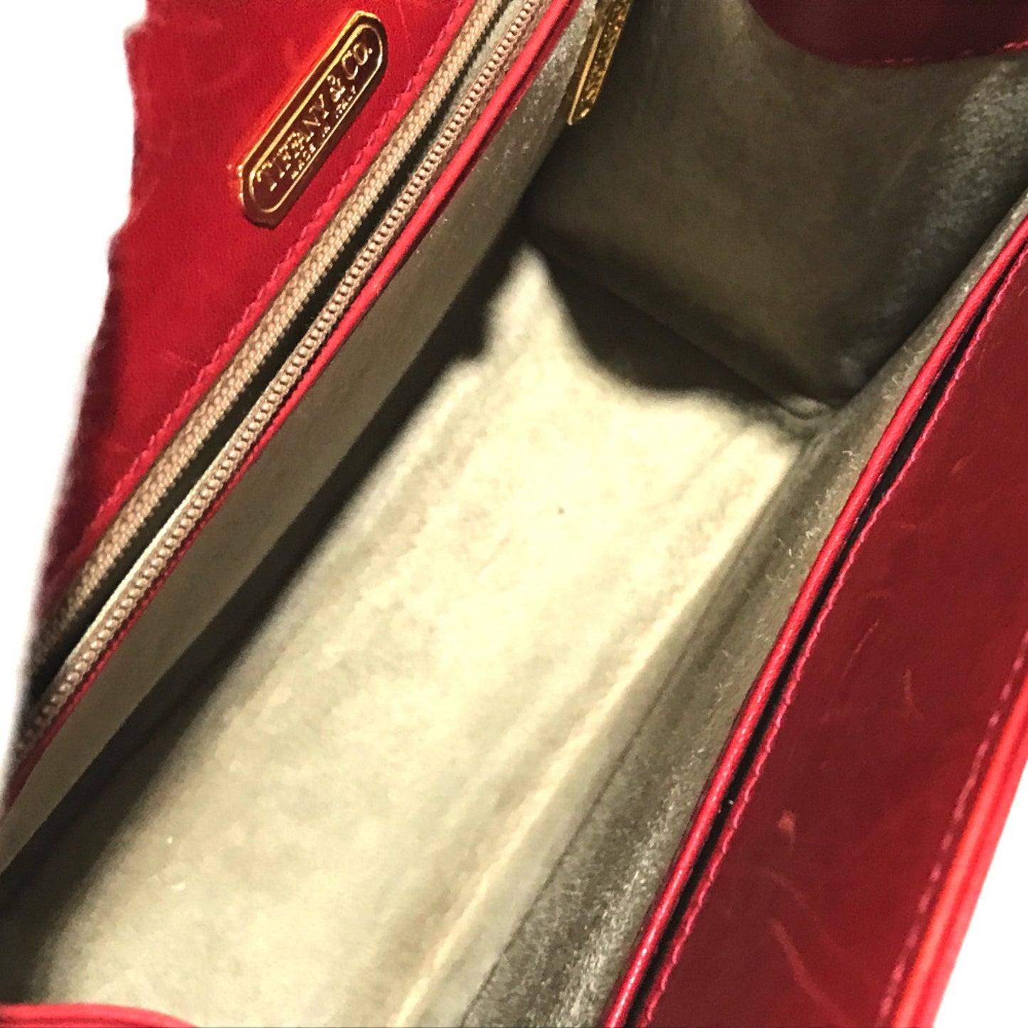 Tiffany&Co. Vintage Bag Pochette Chainshoulder Shoulder Bag Red Red Goldhardware
