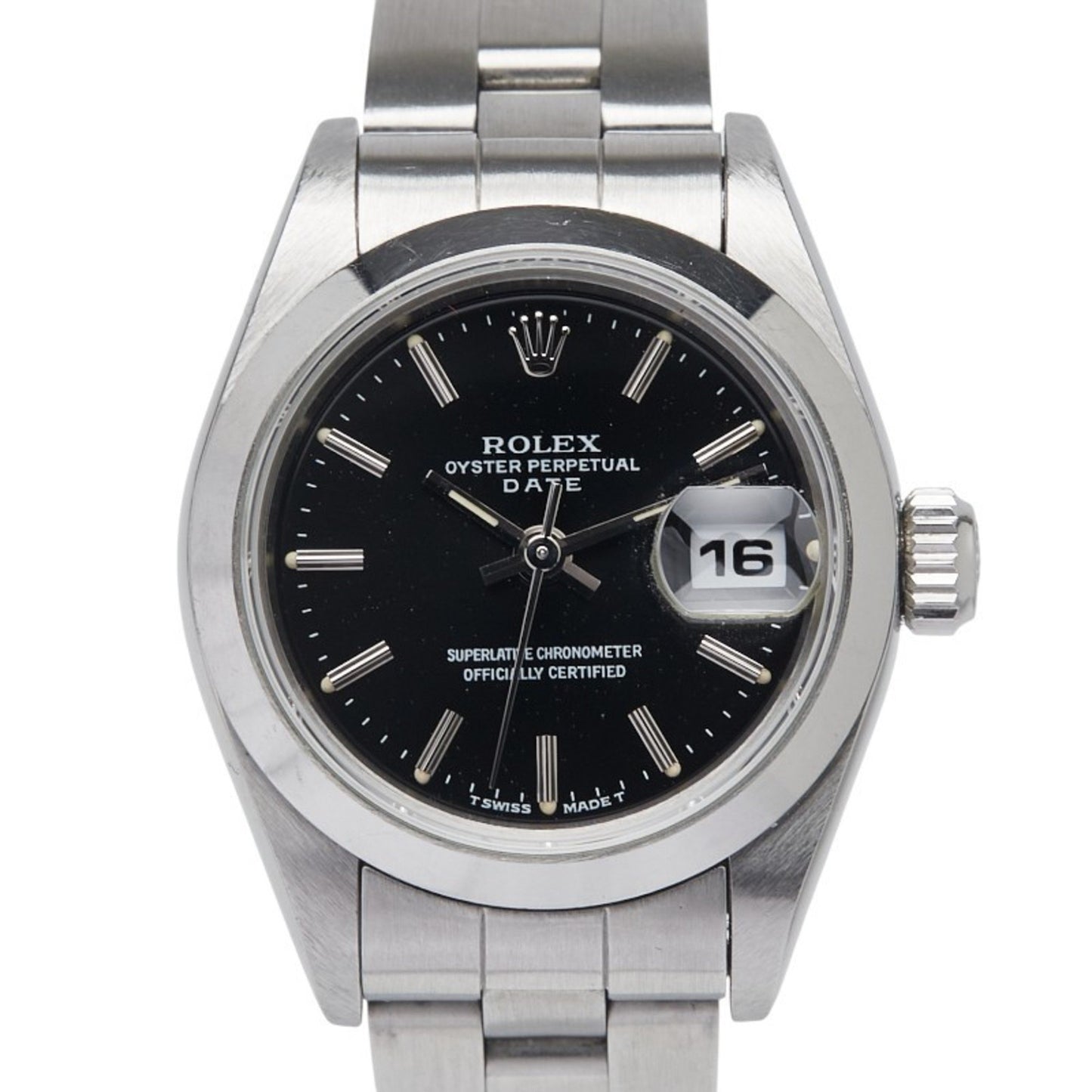 Rolex Oyster Perpetual Watch 69160 Automatic Black Dial Stainless Steel