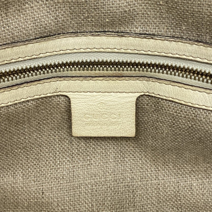 Gucci Bamboo Horsebit Handbag 154375 Leather Ivory Champagne