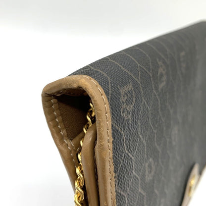Christian Dior Dior Christian Honeycomb Chain Shoulder Bag Brown Leather