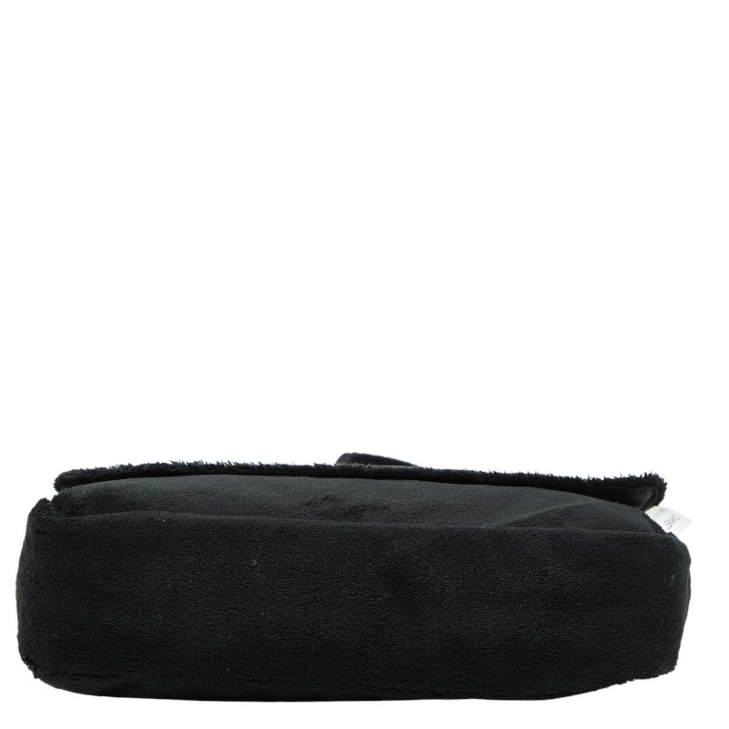 Chanel Coco Mark Novelty Crossbody Shoulder Bag In Black And White With Pile