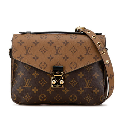 Louis Vuitton Monogram Reverse Pochette Metis Mm Handbag Shoulder Bag M41465 Brown Pvc Leather