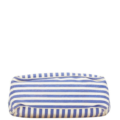 Celine Boogie Bag Striped Handbag Blue White Canvas Leather