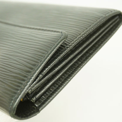 Louis Vuitton Epi Leather Long Wallet Porte Monnaie Credit M63592 Noir