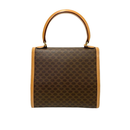 Celine Macadam Blason Triomphe Print Logo Ring Hardware Leather 2-Way Handbag/Shoulder Bag Brown