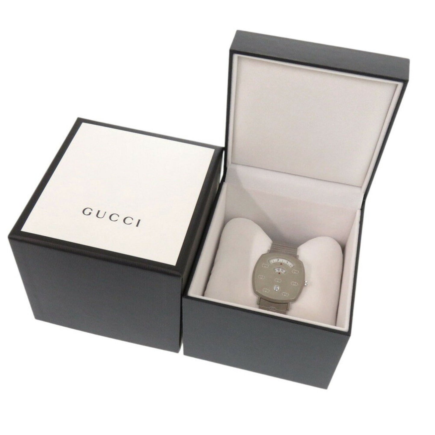 Unused Gucci Grip 157.4 Stainless Steel Silver Quartz Watch 1575Gucci