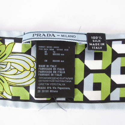 Prada Print Silk Slim Scarf 1Ff008 Light Blue