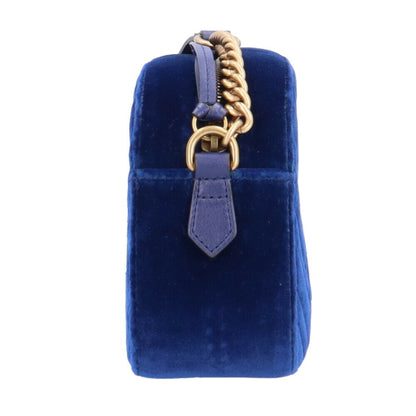 Gucci Marmont Shoulder Bag Velor 447632 Blue