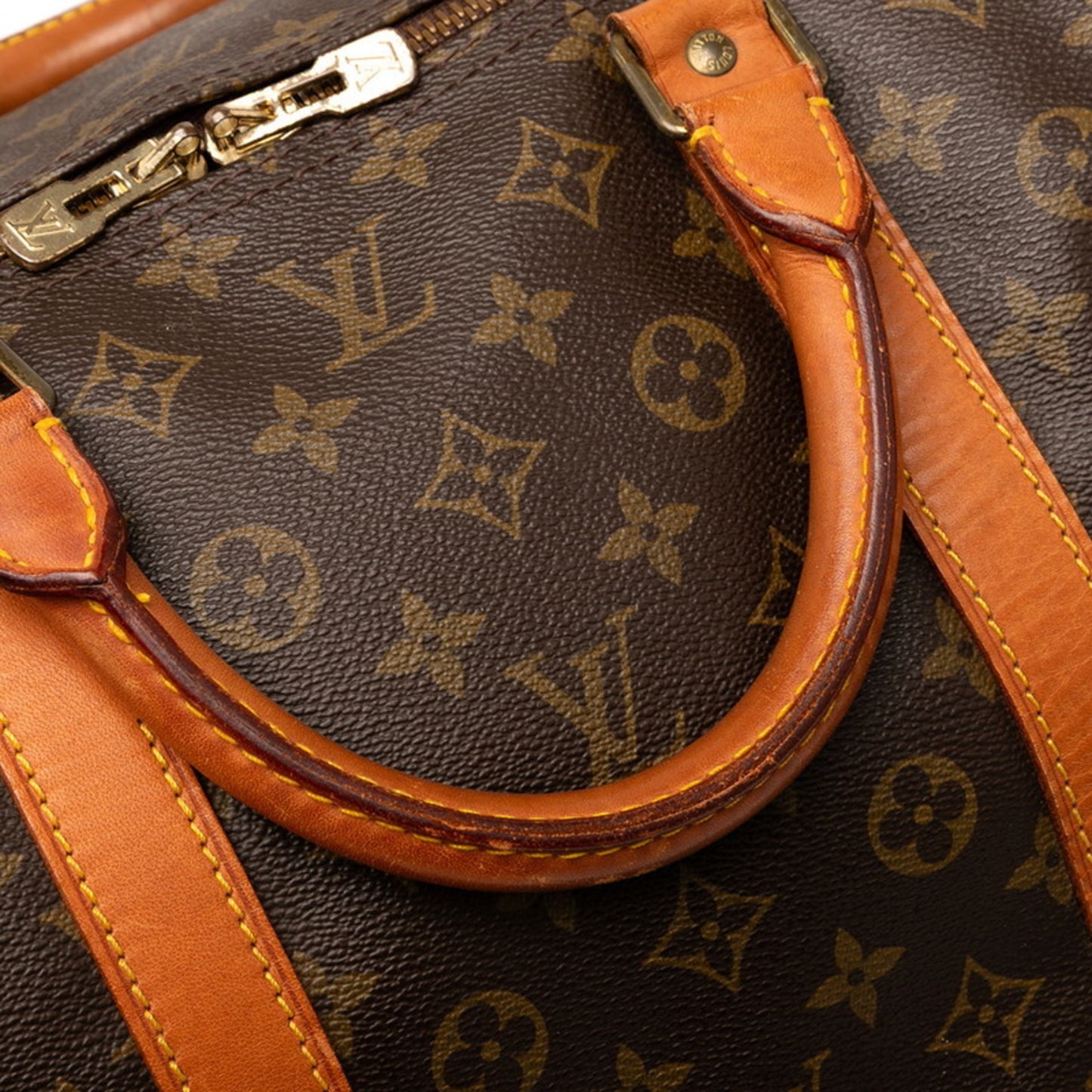 Louis Vuitton Monogram Keepall Bandouliere 60 Boston Bag/Travel Bag M41412 Brown Leather