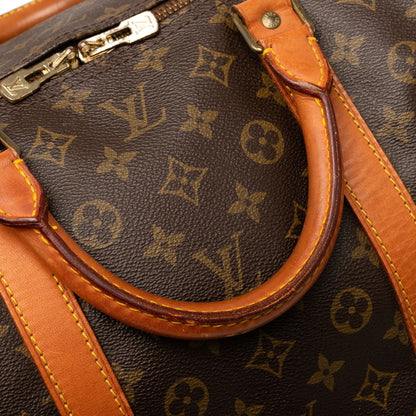 Louis Vuitton Monogram Keepall Bandouliere 60 Boston Bag/Travel Bag M41412 Brown Leather