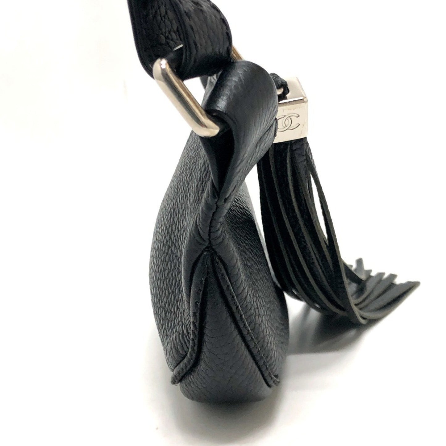 Chanel Chanel Logo Fringe Bag Shoulder Calf Leather