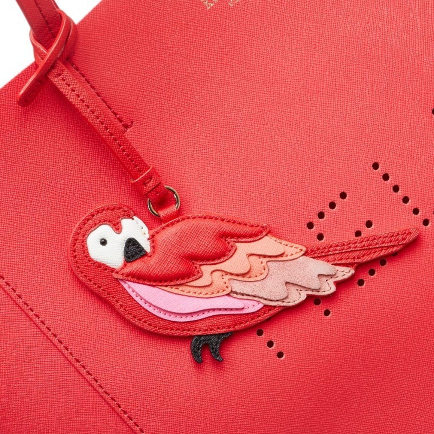 Kate Spade Hello Punching Handbag Tote Bag Red Rubber