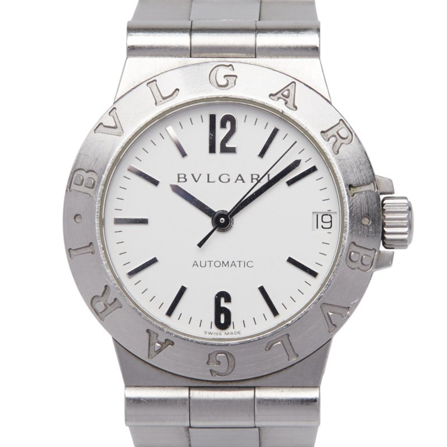 Bvlgari Diagono Sport Watch Lcv29S Automatic White Dial Stainless Steel