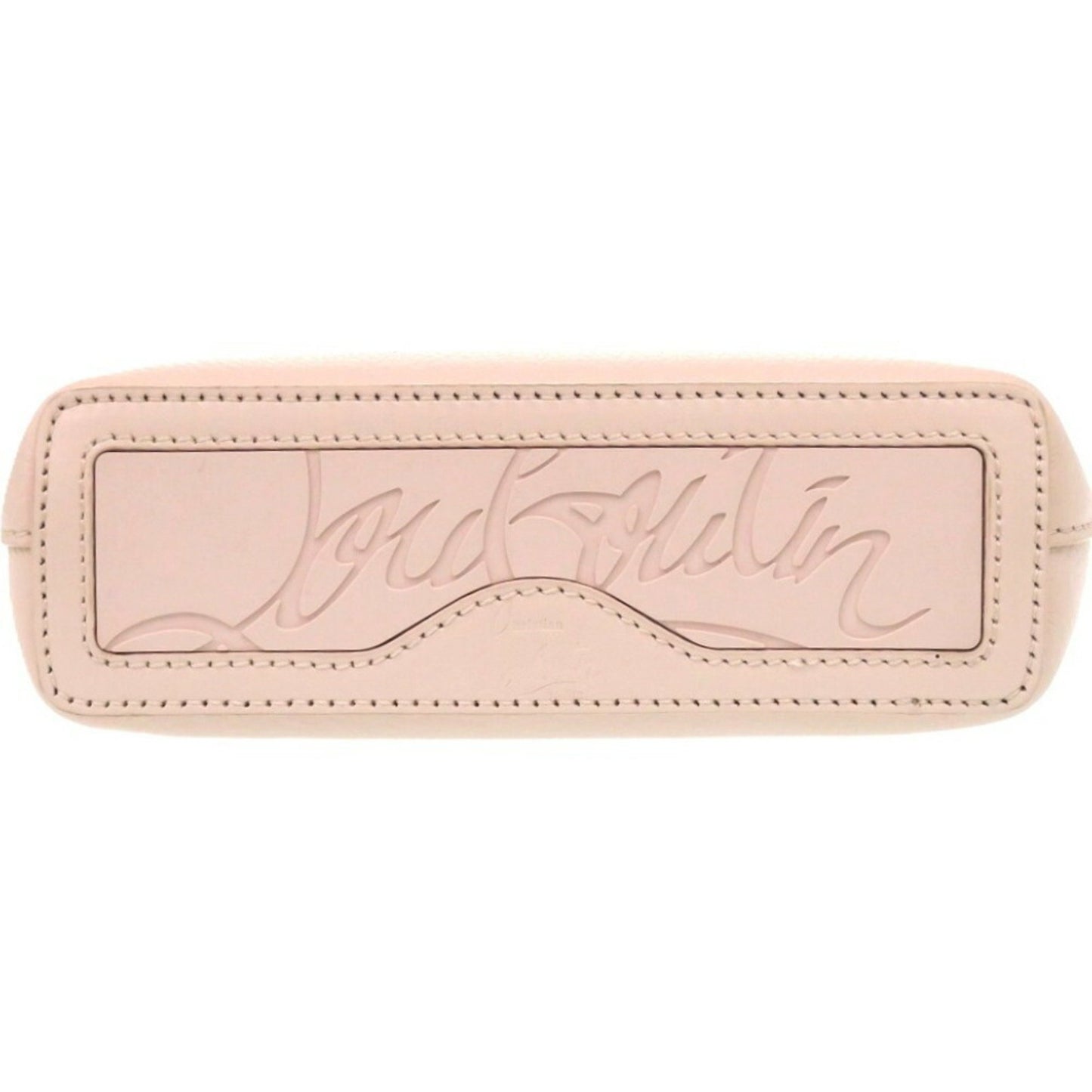 Like New Christian Louboutin Painted Cabata Mini Calfskin Leather Tote Bag In Pink Beige