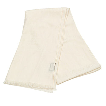 Gucci Gg Stole Scarf 165904 White Ivory Wool Silk