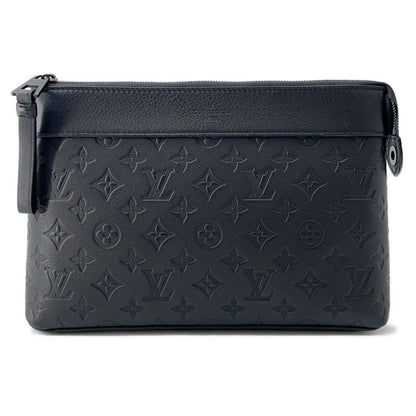 Louis Vuitton Clutch Bag Monogram Shadow Pochette Voyage Souple M82545 Louis Vuitton Black