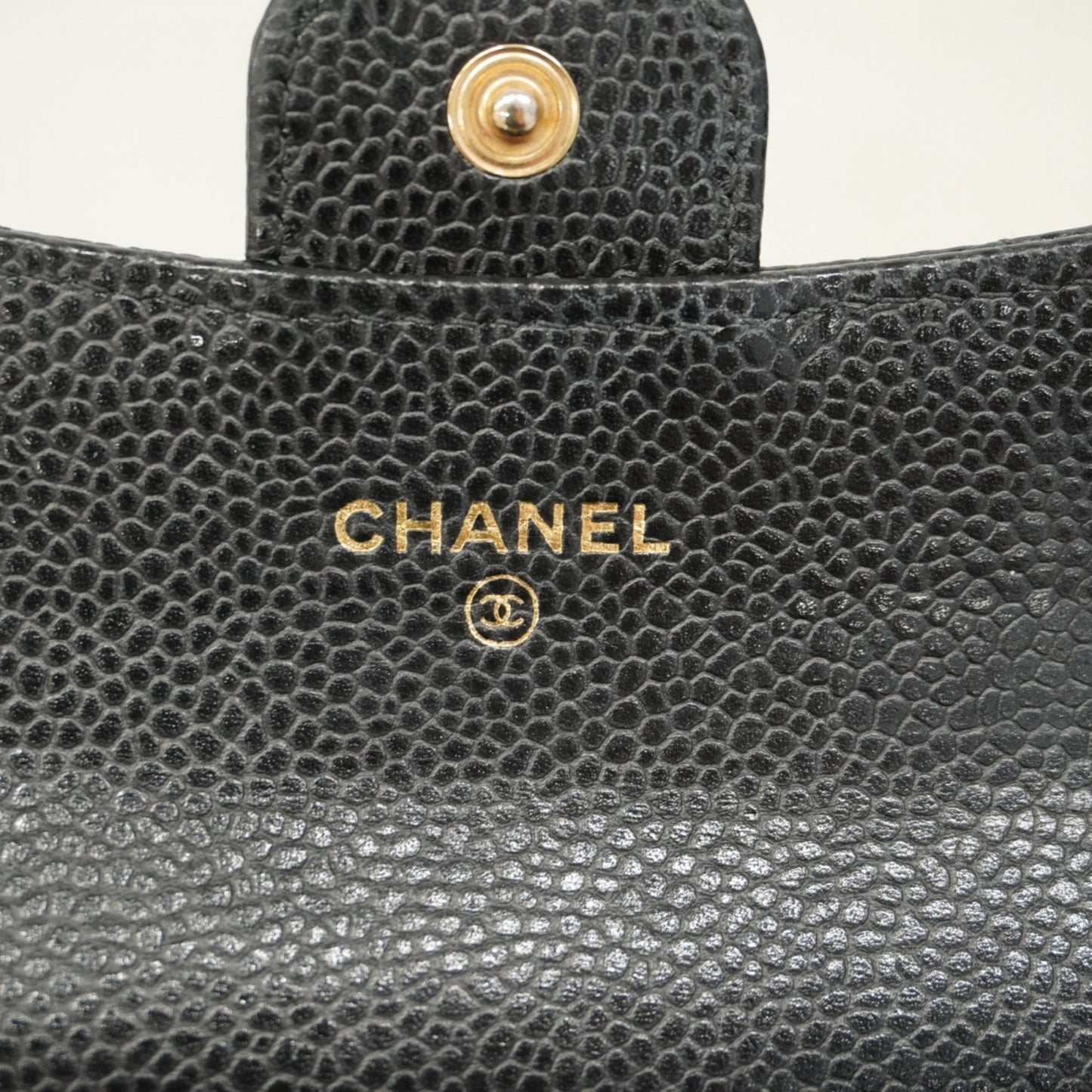 Chanel Matelasse Business Card Case In Caviar Leather