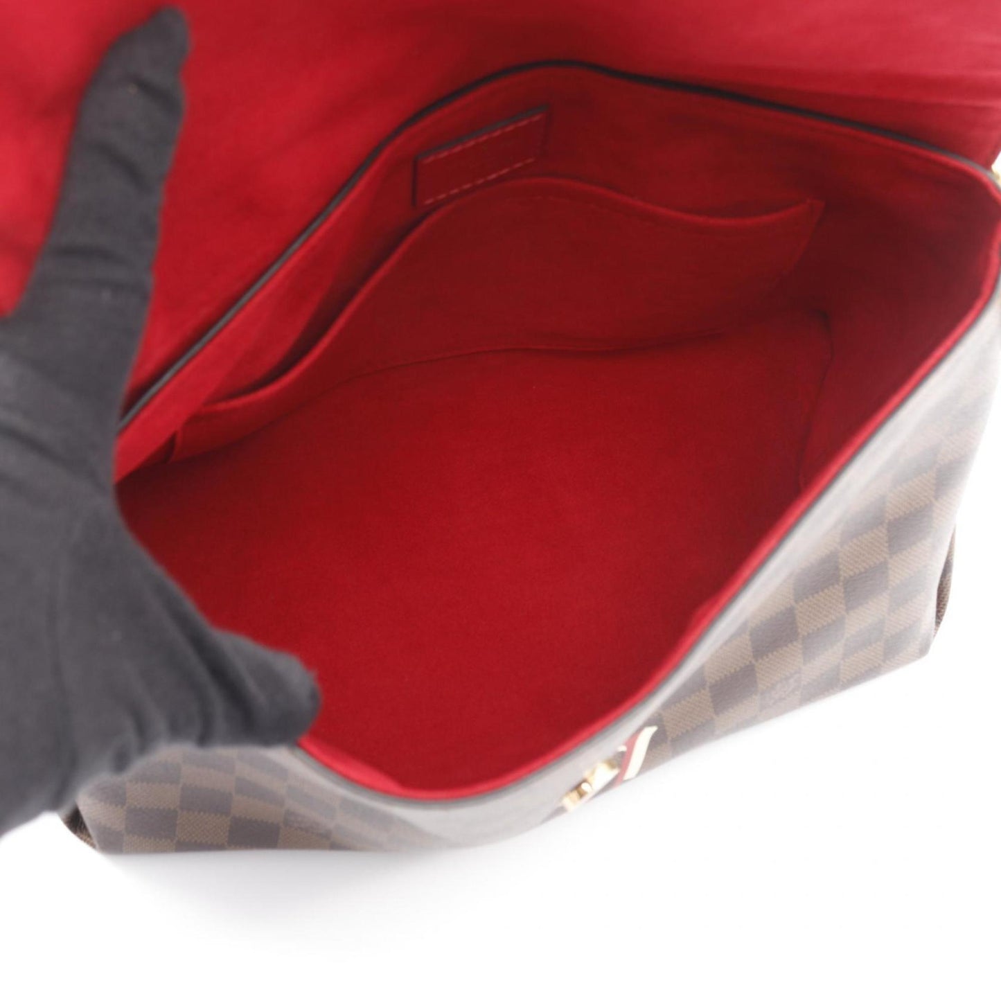 Louis Vuitton Bobur Damier Ebene Scarlet Handbag