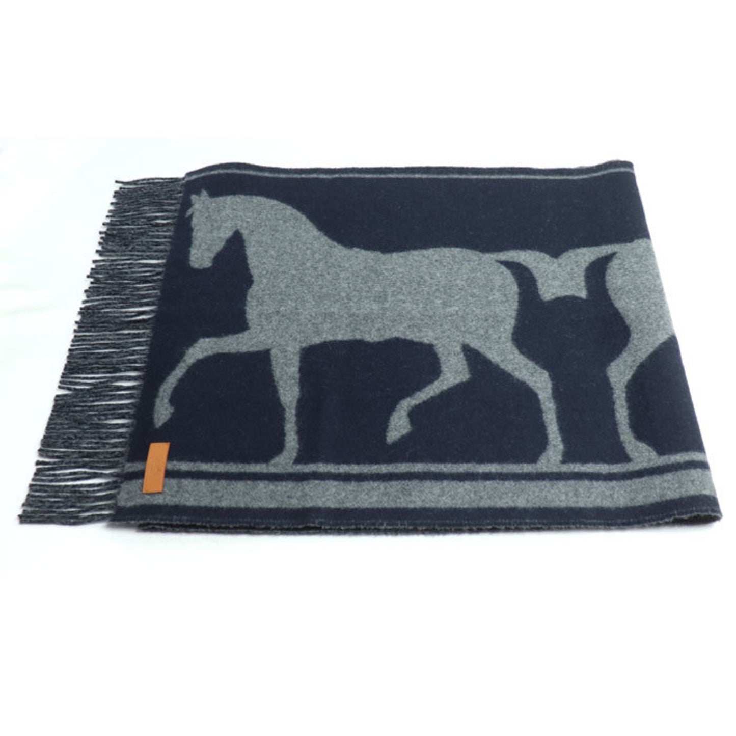 Hermes Tte Coeur Scarf Marine/Anthracite Cine H259141S 03