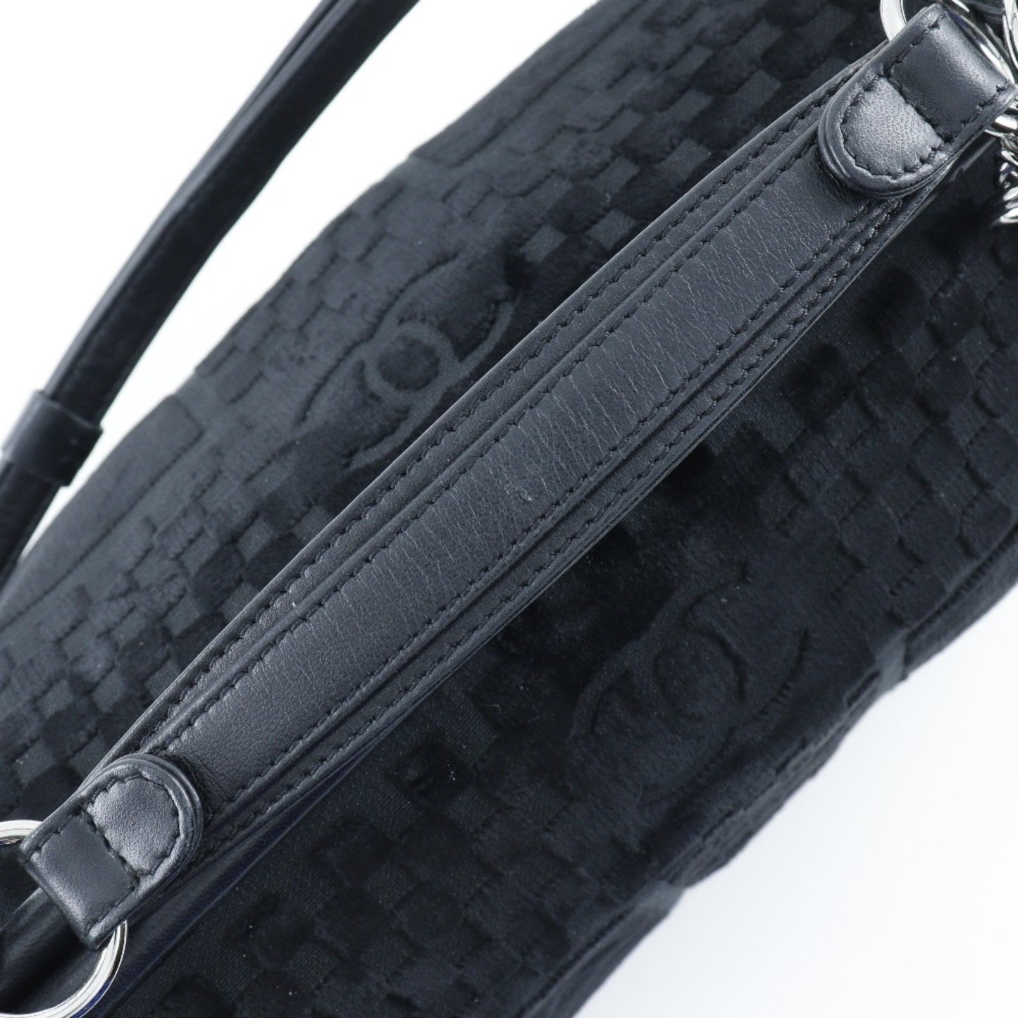 Chanel Chain Shoulder Bag Coco Mark A33096 Velour Black 2Way Chainshoulder