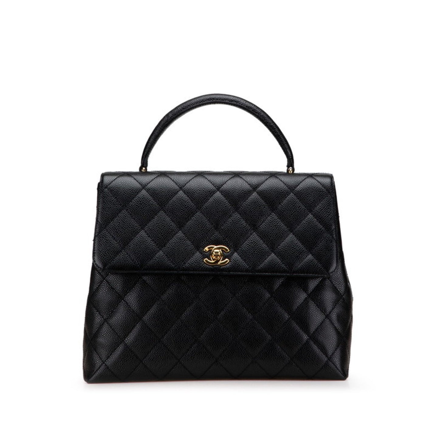 Chanel Matelasse Coco Mark Handbag In Black Caviar Skin