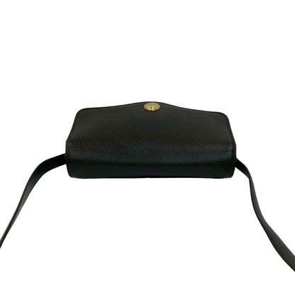 Christian Dior Cd Logo Hardware Leather Genuine Shoulder Bag Pochette Sacoche Black 37002