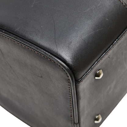 Burberry Nova Check Mini Boston Bag In Black Leather