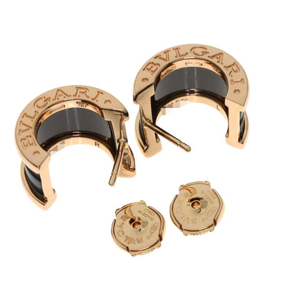 Bvlgari B-Zero1 Black Ceramic Earrings In 18K Pink Gold