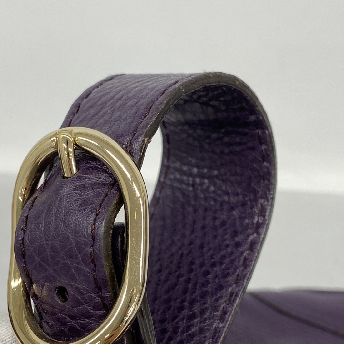 Gucci New Jackie Shoulder Bag 277520 Leather Purple Champagne 2-Way