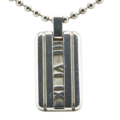 Tiffany Atlas Plate Ball Chain Necklace Sv925 Silver