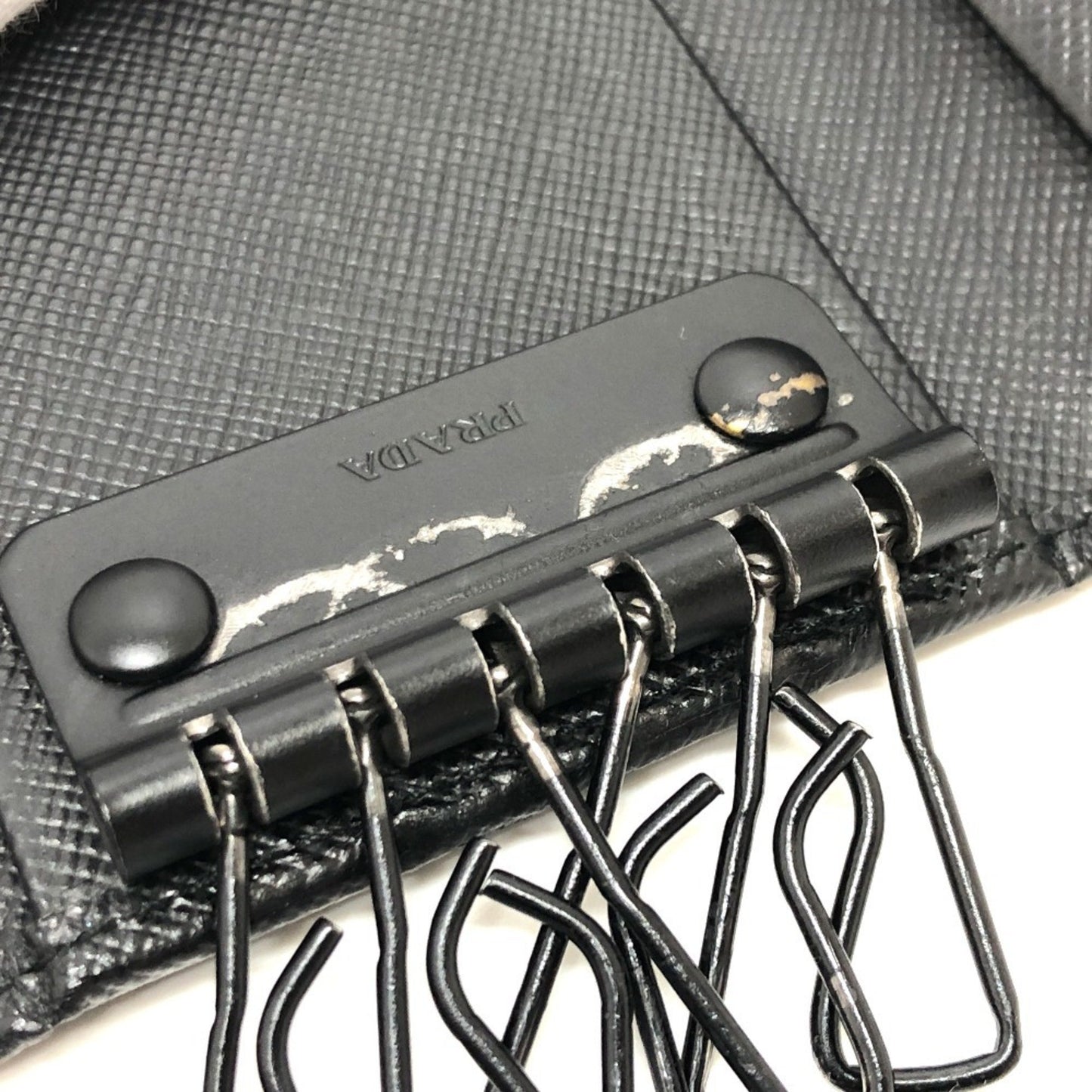 Prada Camouflage 6-Key Holder Long Key Case Nylon