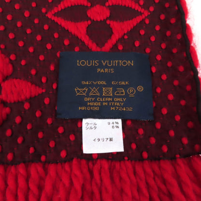 Louis Vuitton M72432 Echarpe Logomania Silk Blend Ruby Monogram Fringed Scarf