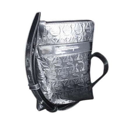 Salvatore Ferragamo Gancini Shoulder Bag Gg24 0311 Silver