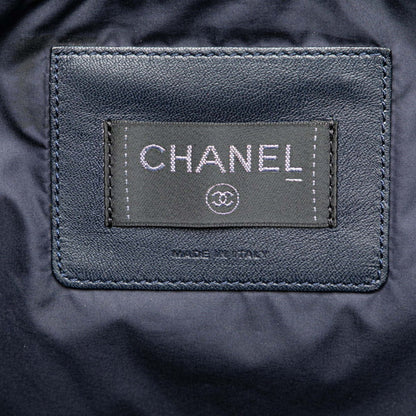 Chanel Doudone Coconneige Embossed Handbag Shoulder Bag Navy Pink Nylon Wool