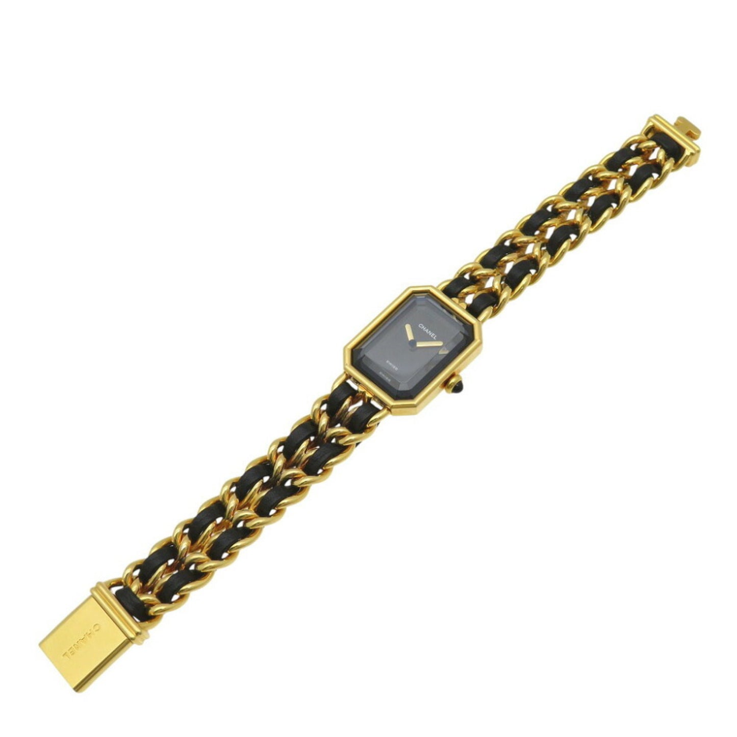 Chanel Premiere M Size H0001 Quartz Watch Ss Black Dial 1529Chanel