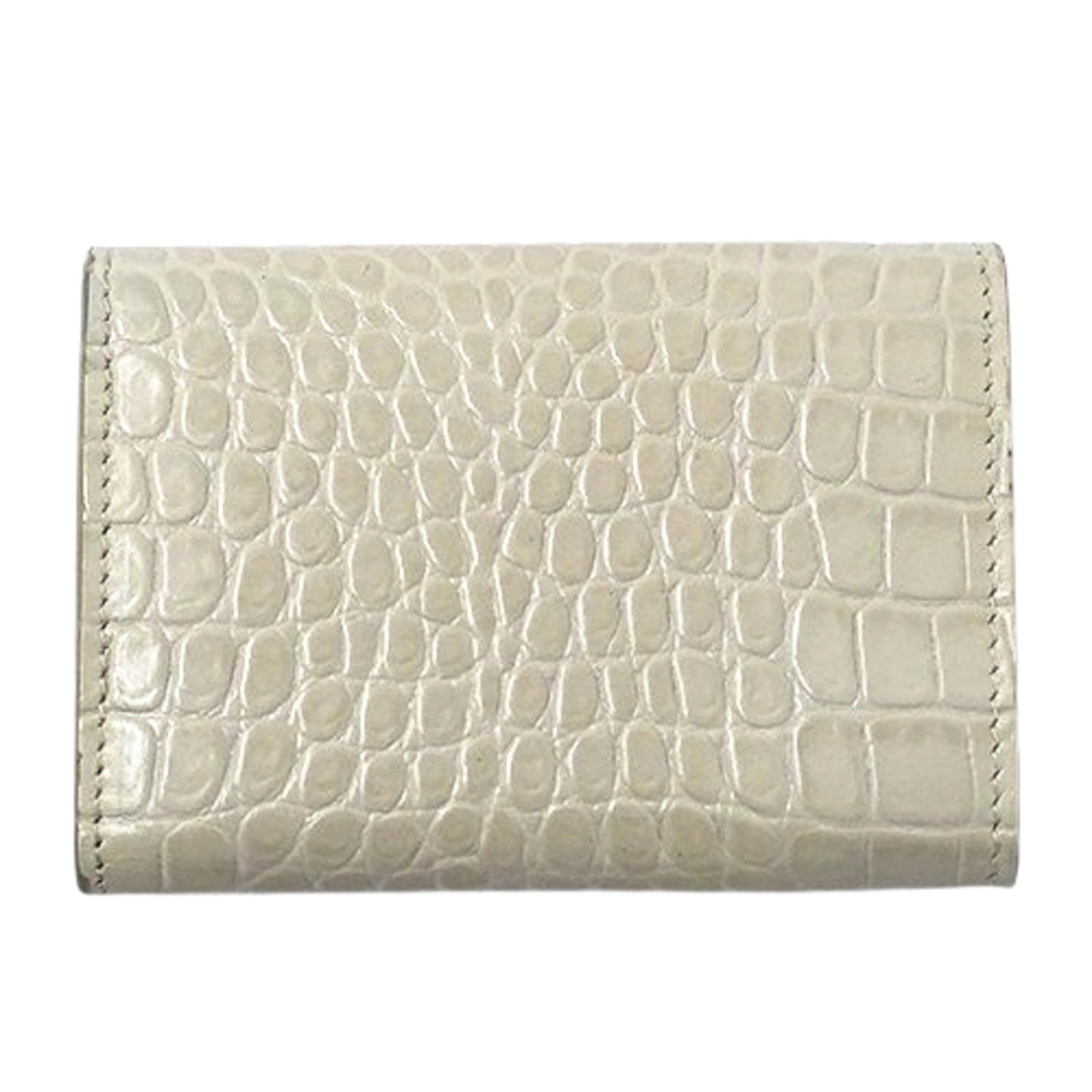 Saint Laurent Women'S Tri-Fold Wallet In Crocodile Embossed Leather